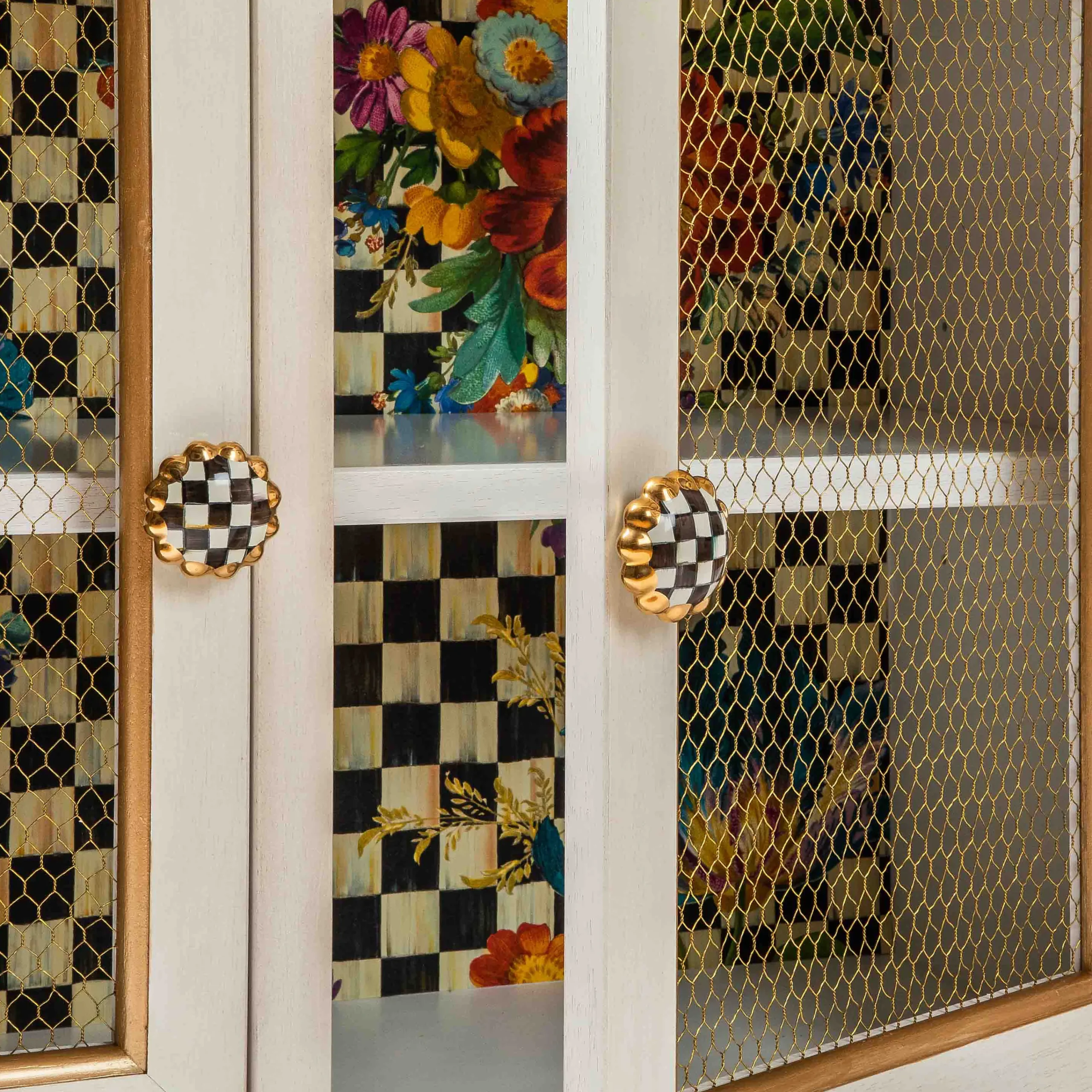 MacKenzie-Childs Flower Market Small Cabinet| Living Room