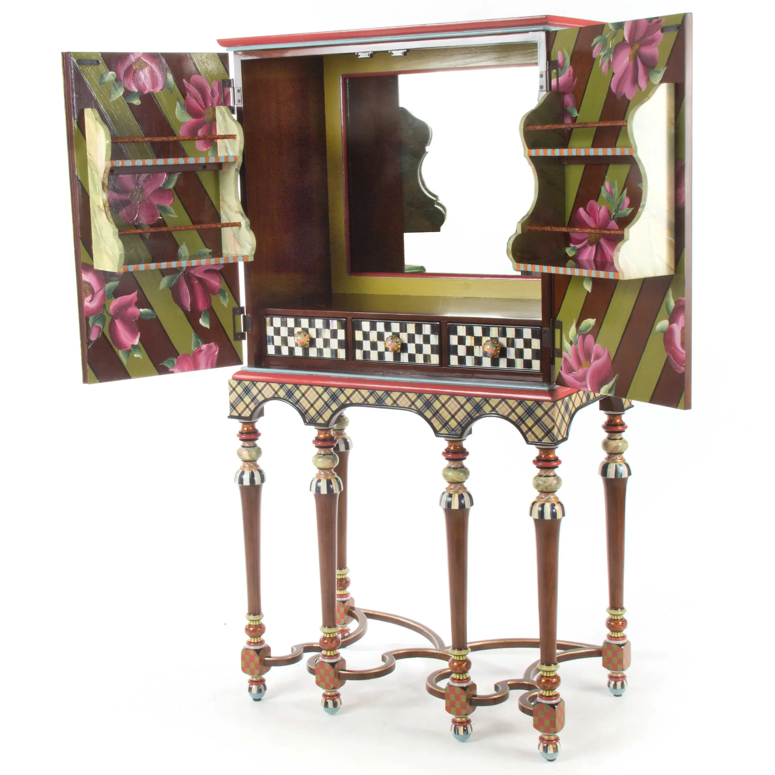 MacKenzie-Childs Foxtrot Bar Cabinet| Storage Furniture|Dining Room & Kitchen