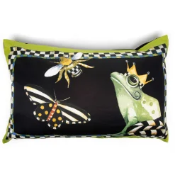 MacKenzie-Childs Frog and Bee Lumbar Pillow| Spring|Pillows, Throws, & Cushions