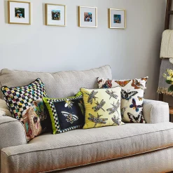MacKenzie-Childs Frog and Bee Lumbar Pillow| Spring|Pillows, Throws, & Cushions