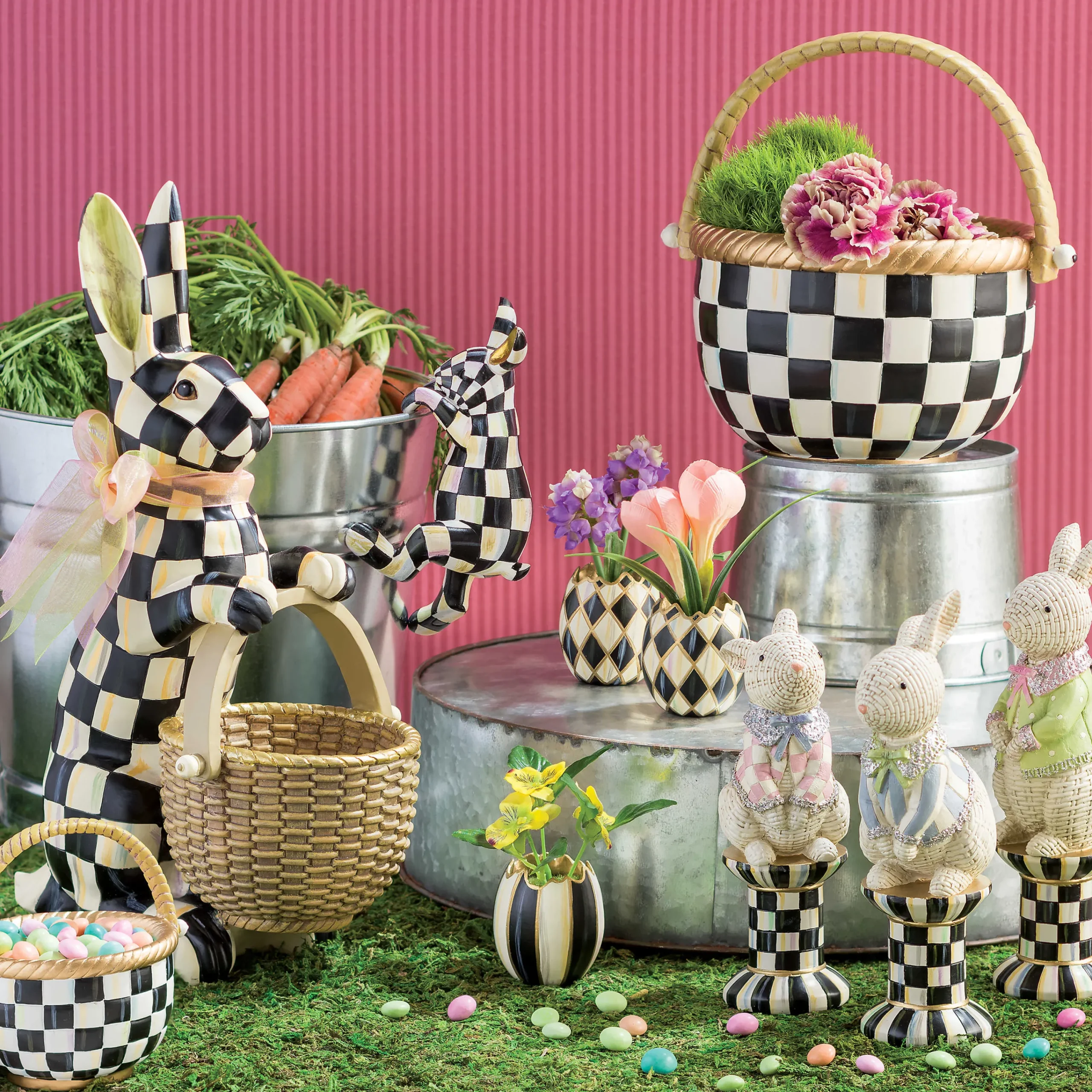 MacKenzie-Childs Funny Bunny Pot Climber| Easter|Spring