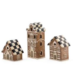 MacKenzie-Childs Gingerbread Illuminated Mini Houses, Set of 3| Holiday|Decor Sets