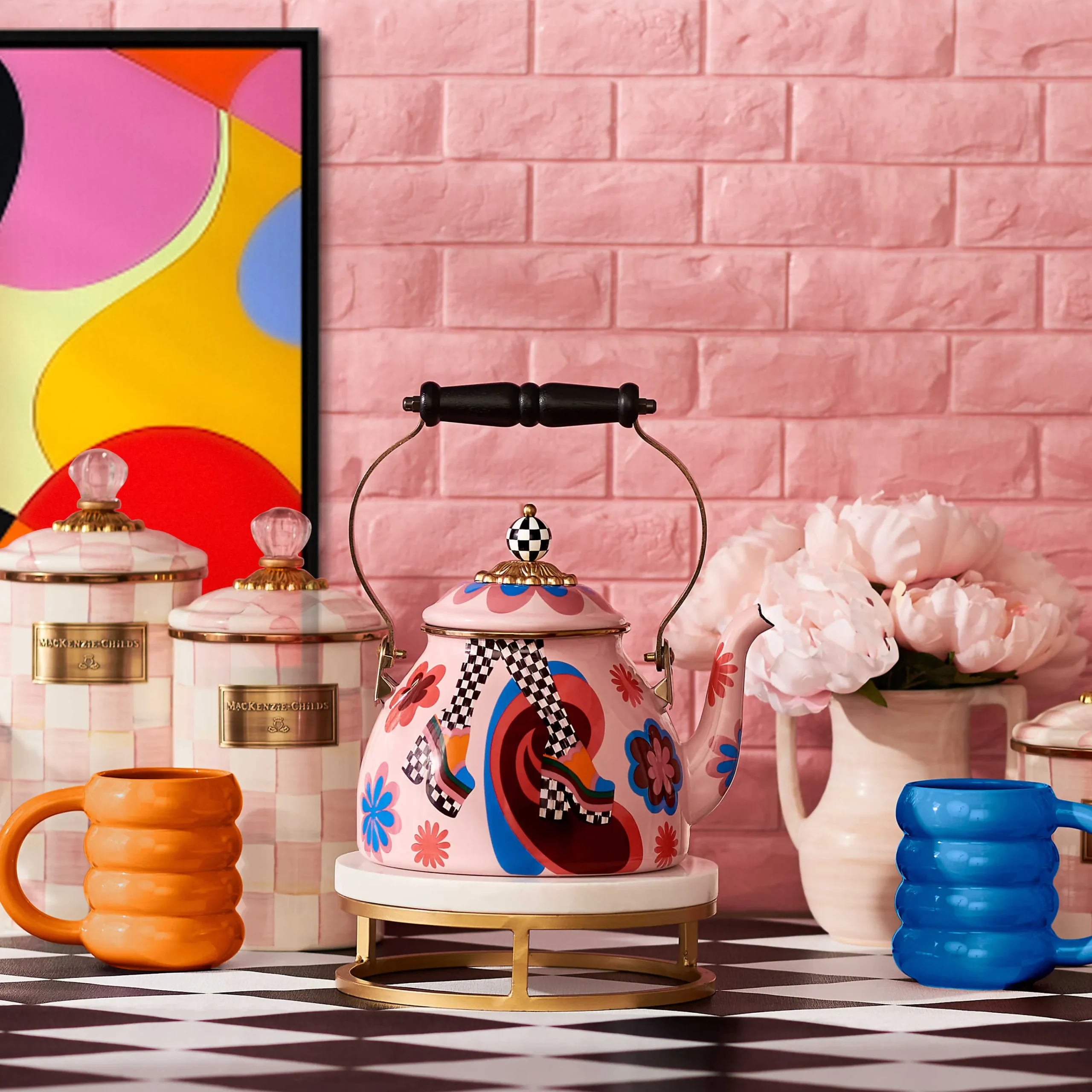 MacKenzie-Childs Go Go 2 Quart Tea Kettle| Fall Entertaining|Tea Kettles