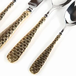 MacKenzie-Childs Gold Check Flatware 5-Piece Place Setting| Dinnerware & Flatware