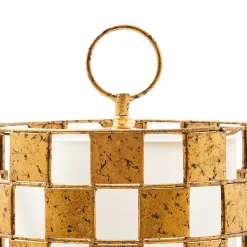MacKenzie-Childs Golden Check Table Lamp| Lighting