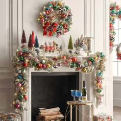 MacKenzie-Childs Granny Kitsch Bottle Brush Gift Trees, Set of 5| Holiday|Decor Sets