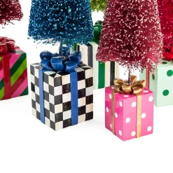 MacKenzie-Childs Granny Kitsch Bottle Brush Gift Trees, Set of 5| Holiday|Decor Sets