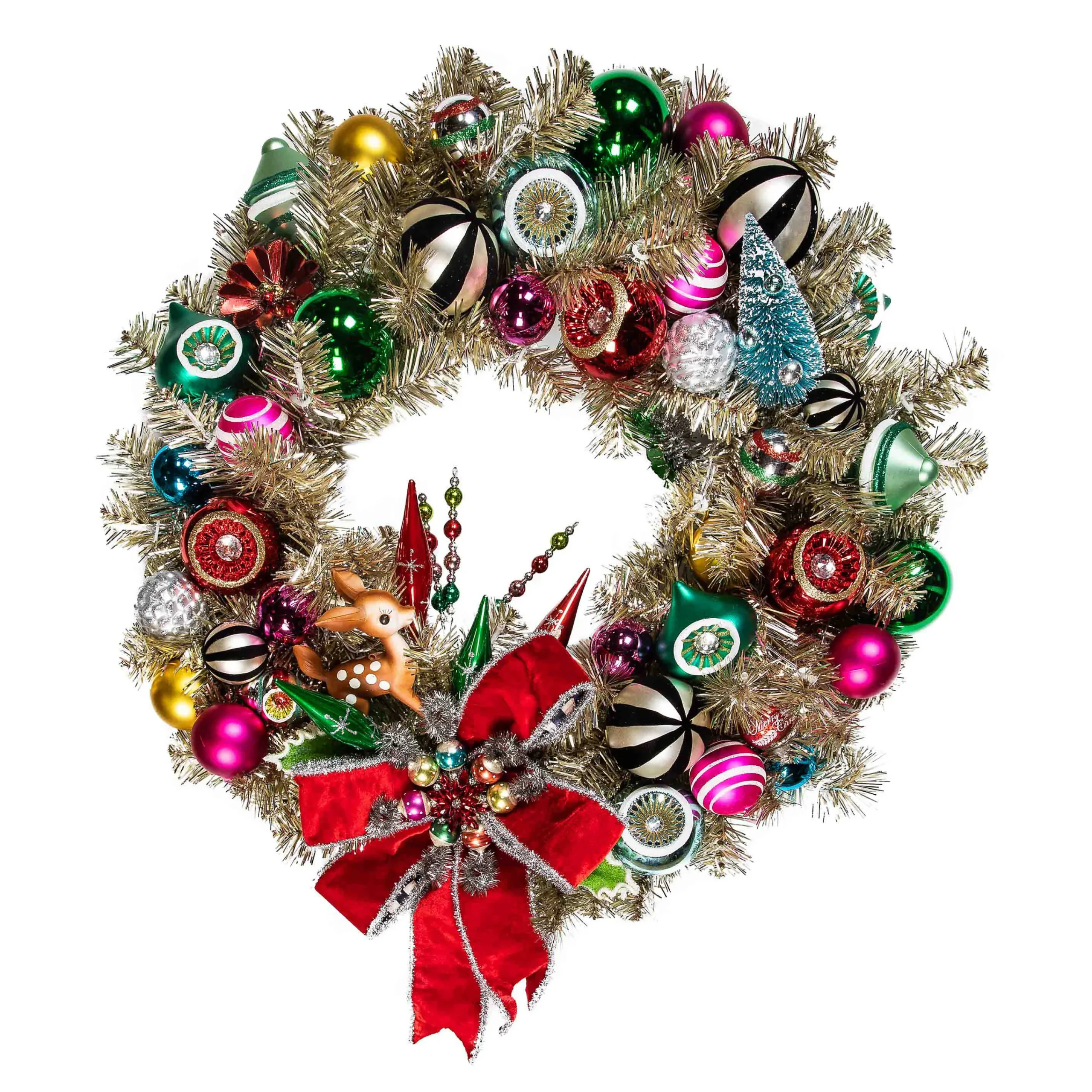 MacKenzie-Childs Granny Kitsch Illuminated Wreath| Holiday|Greenery & Florals