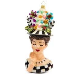 MacKenzie-Childs Granny Kitsch Lady Portrait Glass Ornament| Holiday