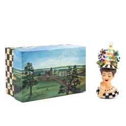 MacKenzie-Childs Granny Kitsch Lady Portrait Glass Ornament| Holiday