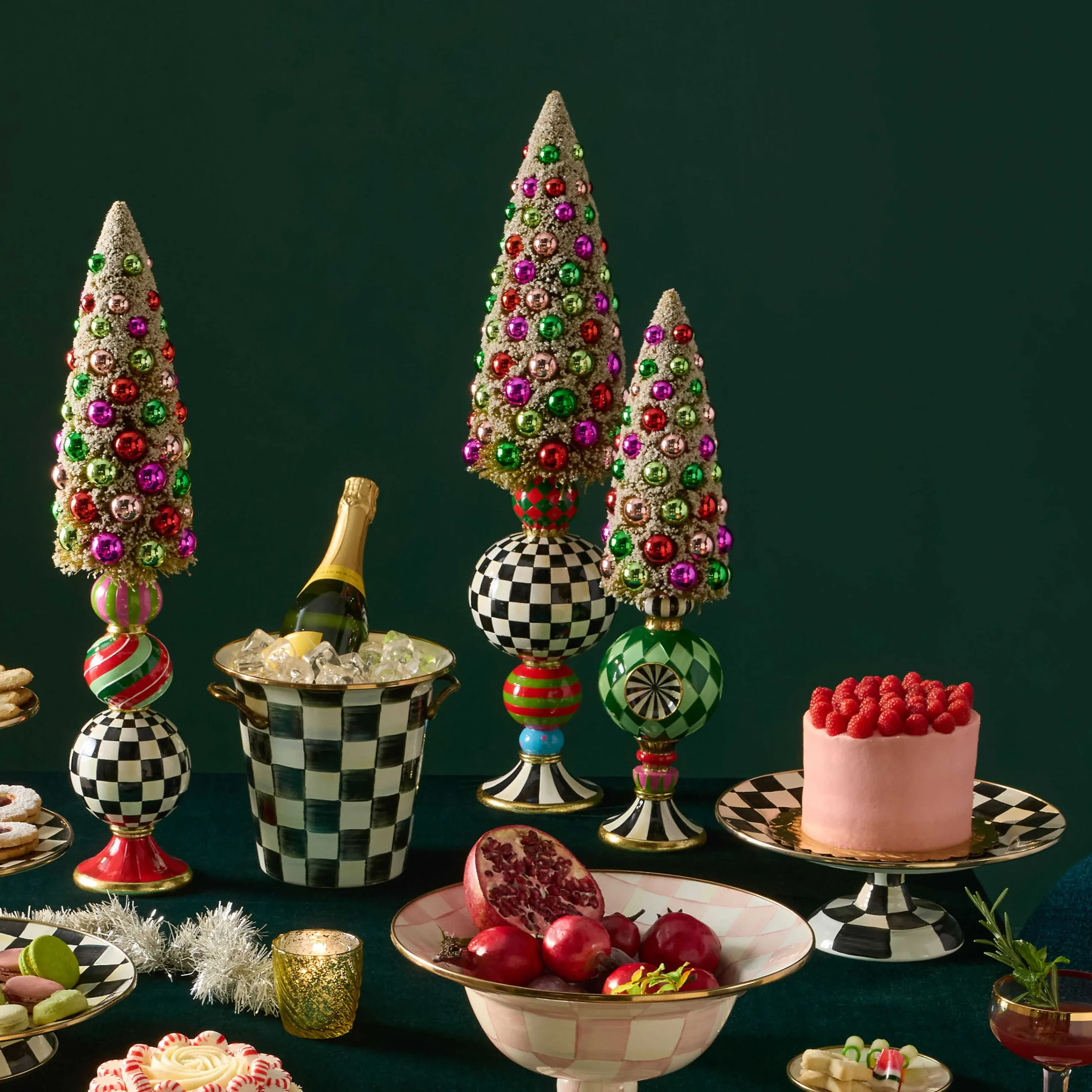 MacKenzie-Childs Granny Kitsch Large Bottle Brush Pedestal Tree| Room Accents