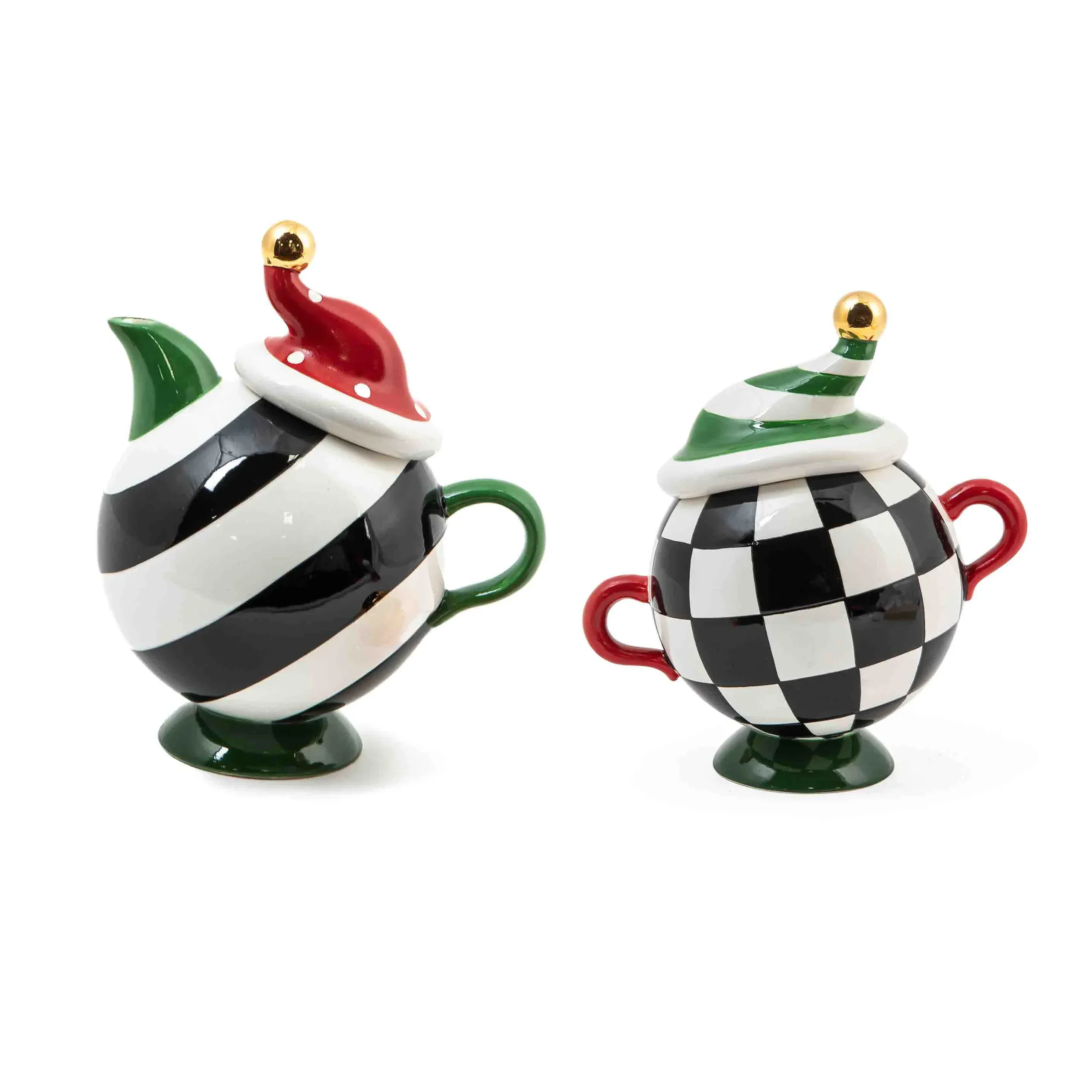 MacKenzie-Childs Granny Kitsch Tipsy Creamer Sugar Set| Holiday|Decor Sets