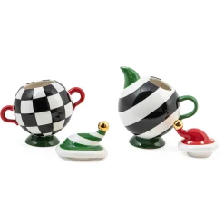 MacKenzie-Childs Granny Kitsch Tipsy Creamer Sugar Set| Holiday|Decor Sets