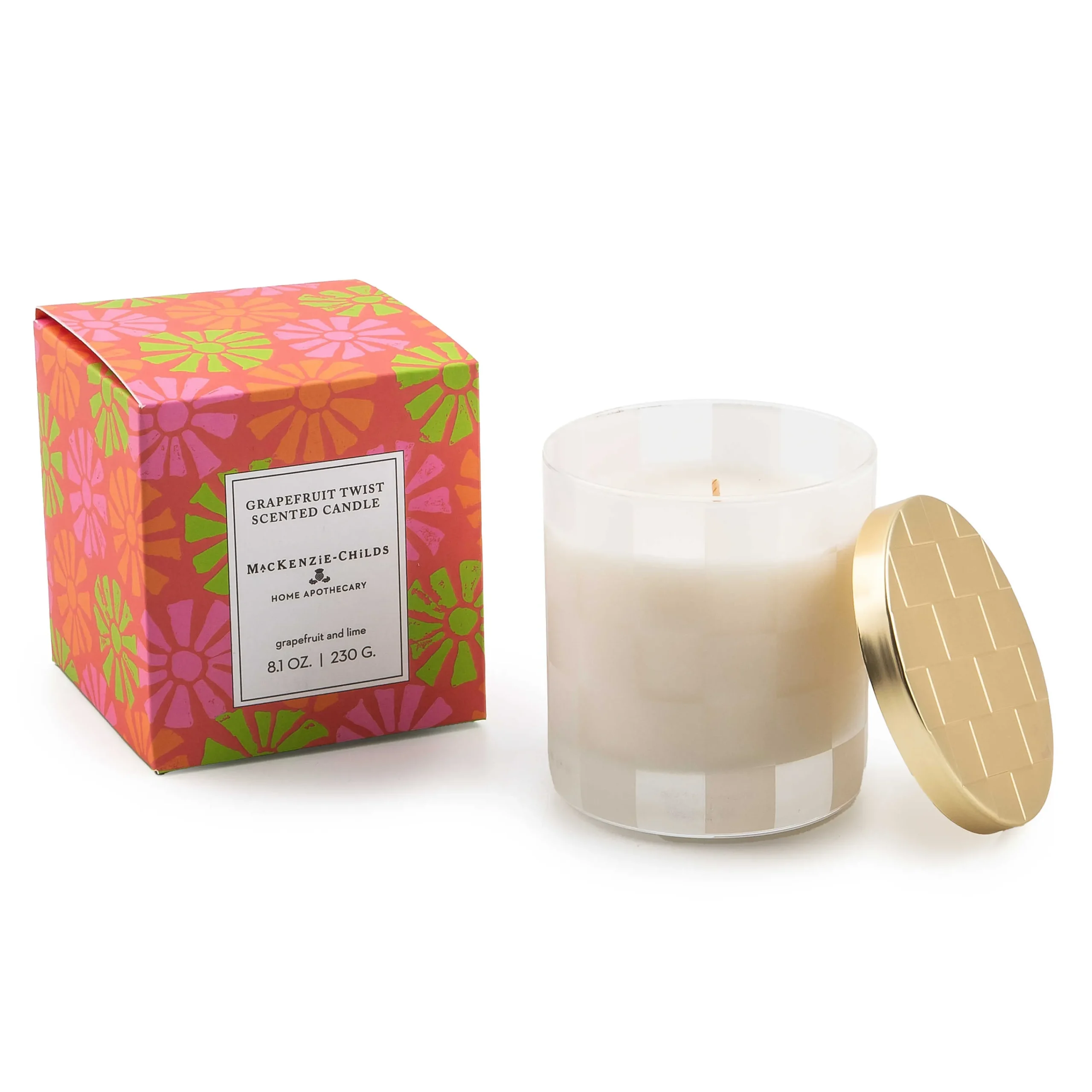 MacKenzie-Childs Grapefruit Twist 8 oz. Candle| Candles & Fragrances|Bath & Bath Accessories