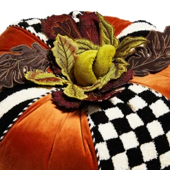 MacKenzie-Childs Harvest Check  Stripe Round Pillow| The Fall Shop|Pillows, Throws, & Cushions