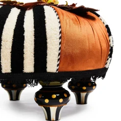 MacKenzie-Childs Harvest Check  Stripe Tufted Footstool| Living Room