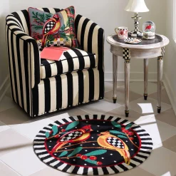 MacKenzie-Childs Holiday Cardinal 3' Round Rug| Holiday|Rugs