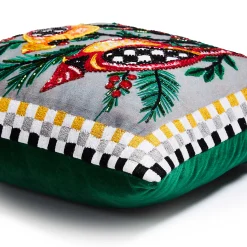 MacKenzie-Childs Holiday Cardinals 14 x 16 Beaded Pillow| Pillows, Throws, & Cushions