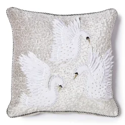 MacKenzie-Childs Holiday Swan Throw Pillow| Pillows, Throws, & Cushions