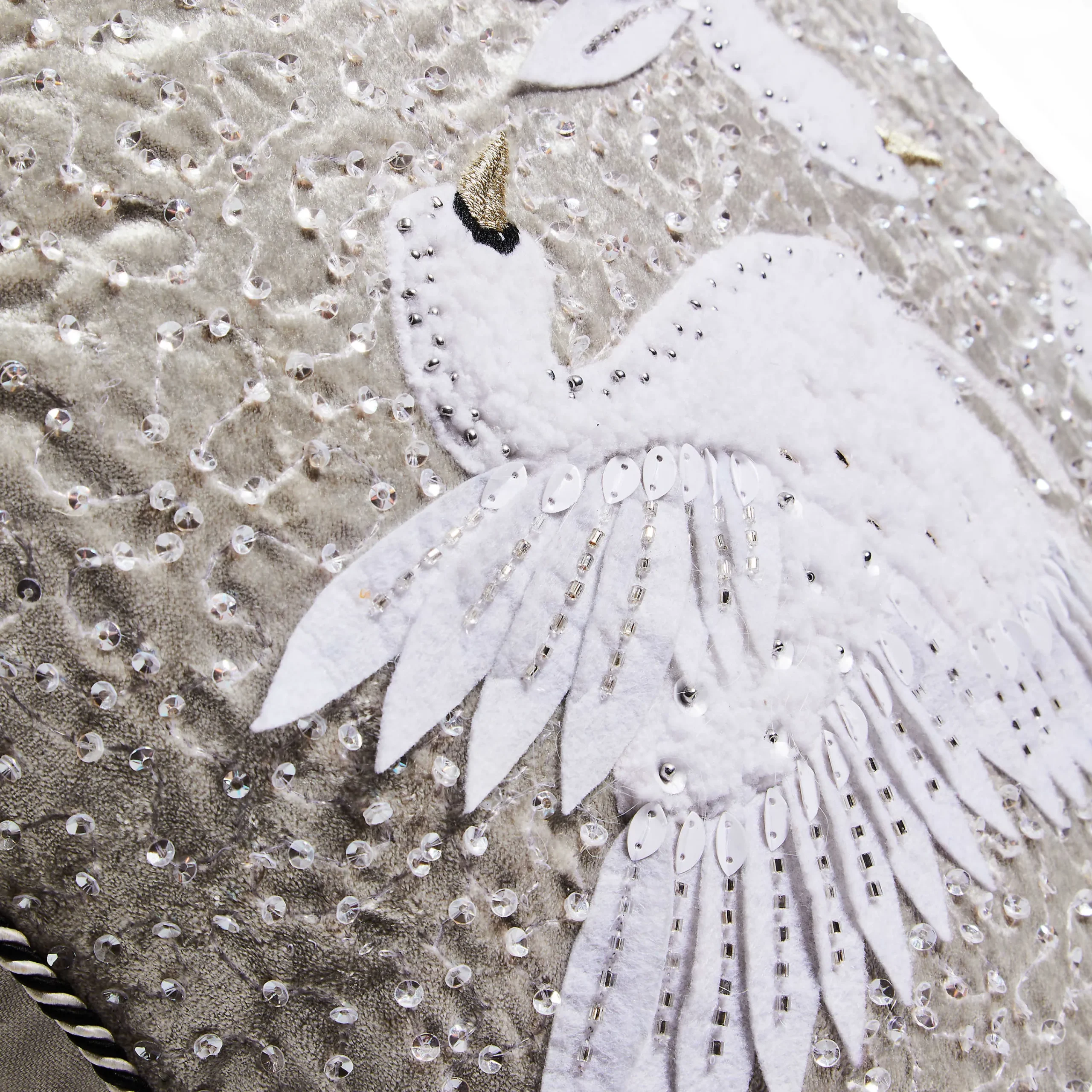 MacKenzie-Childs Holiday Swan Throw Pillow| Pillows, Throws, & Cushions