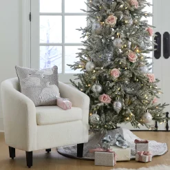 MacKenzie-Childs Holiday Swans Velvet Tree Skirt| Holiday|Room Accents