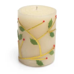 MacKenzie-Childs Holly 4 Pillar Candle| Holiday|Candles & Fragrances