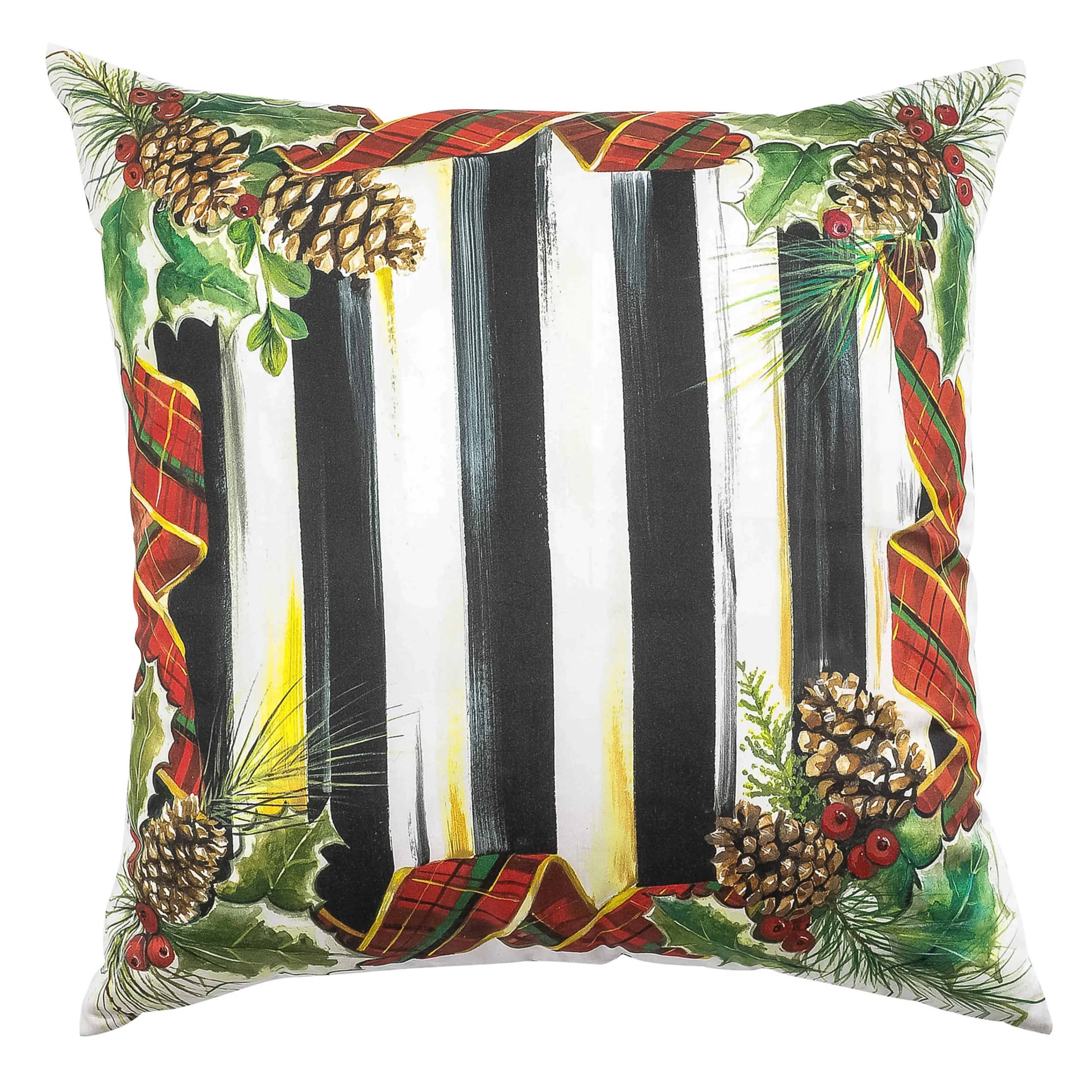 MacKenzie-Childs Holly Stripe Throw Pillow| Holiday|Pillows, Throws, & Cushions