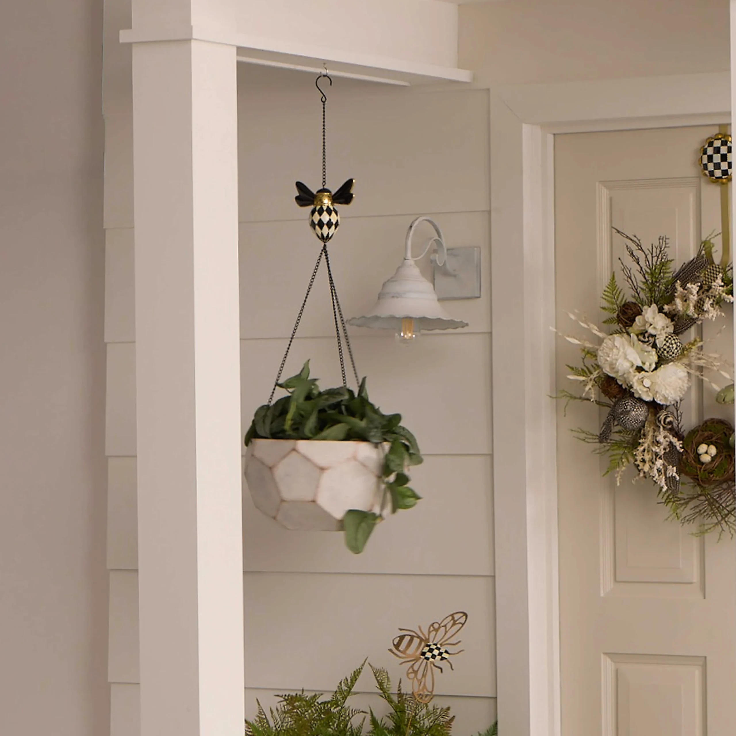 MacKenzie-Childs Honeycomb Hanging Planter| Spring|Greenery & Florals