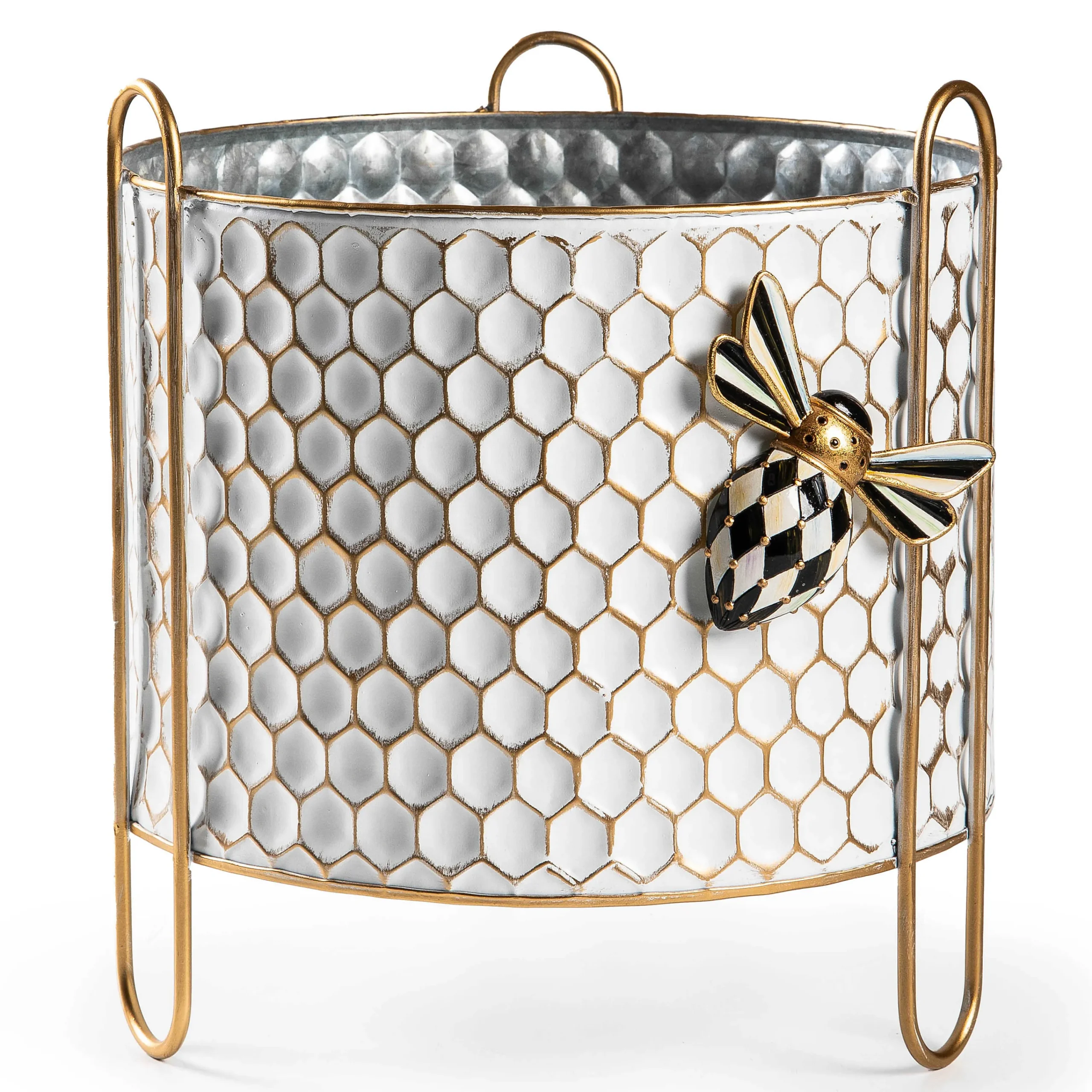 MacKenzie-Childs Honeycomb Large Tin Planter| Spring|Greenery & Florals
