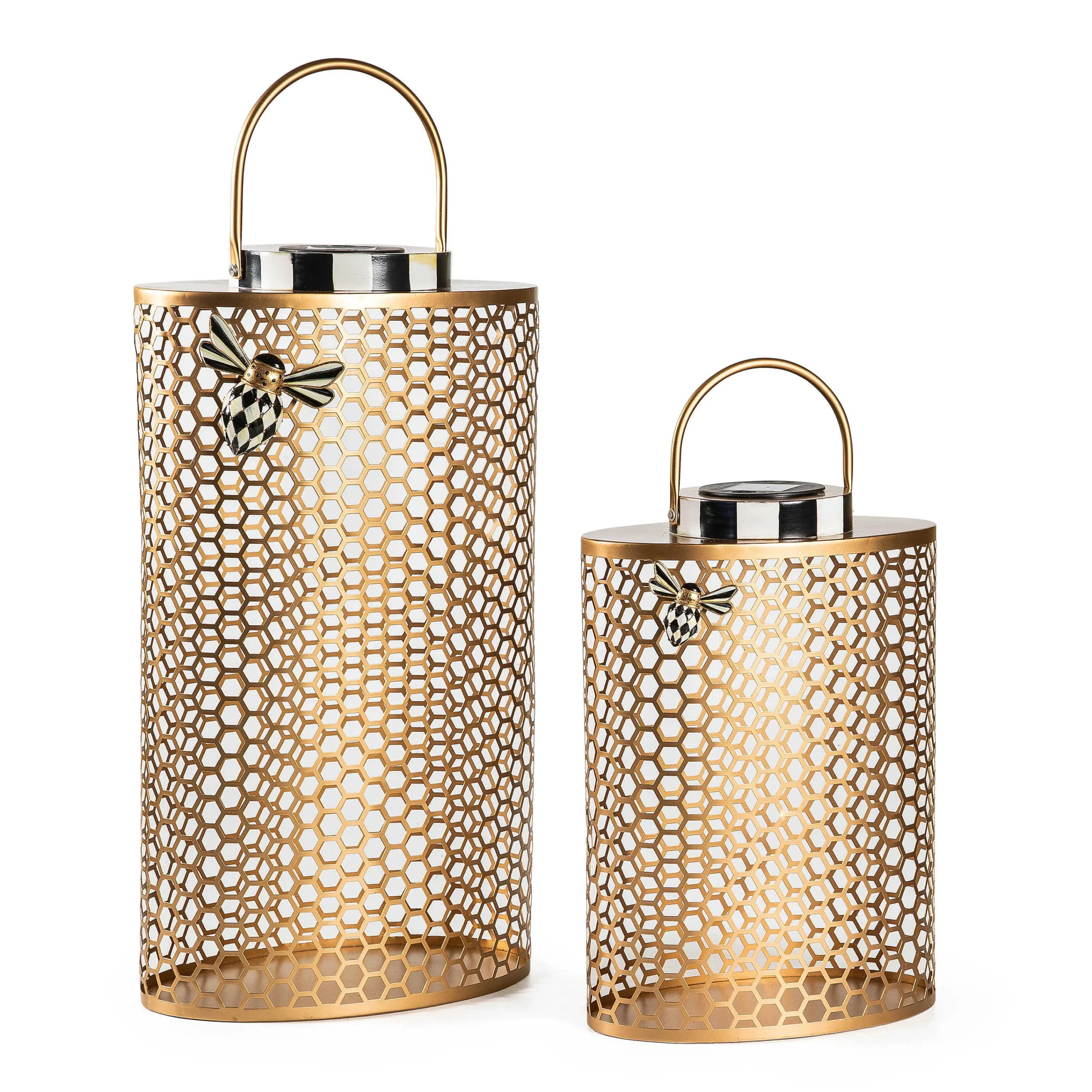 MacKenzie-Childs Honeycomb Large Tin Solar Lantern| Spring|The Fall Shop