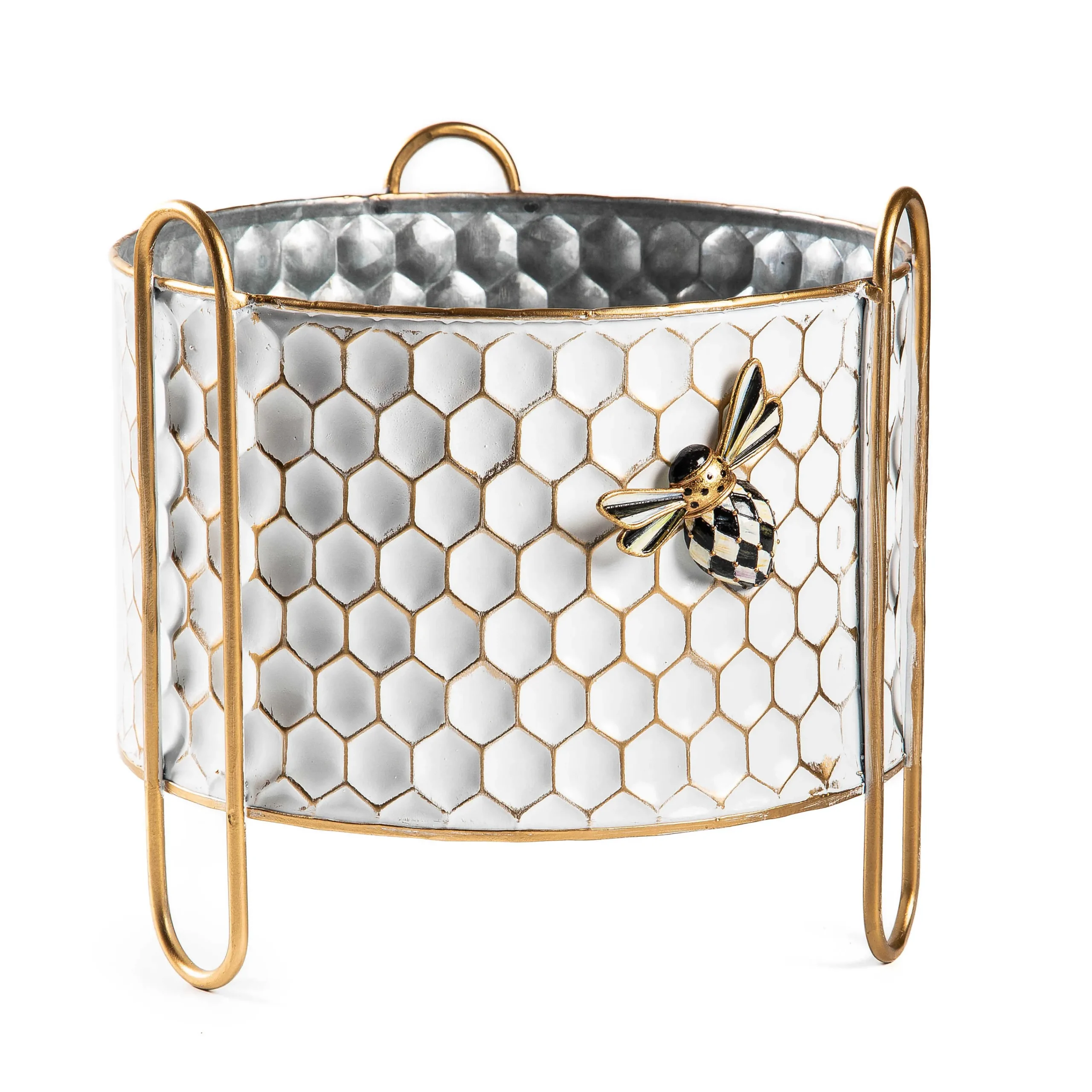 MacKenzie-Childs Honeycomb Small Tin Planter| Spring|Greenery & Florals