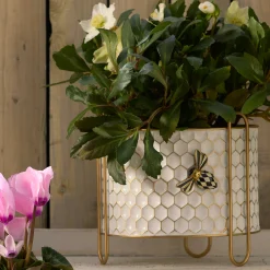 MacKenzie-Childs Honeycomb Small Tin Planter| Spring|Greenery & Florals