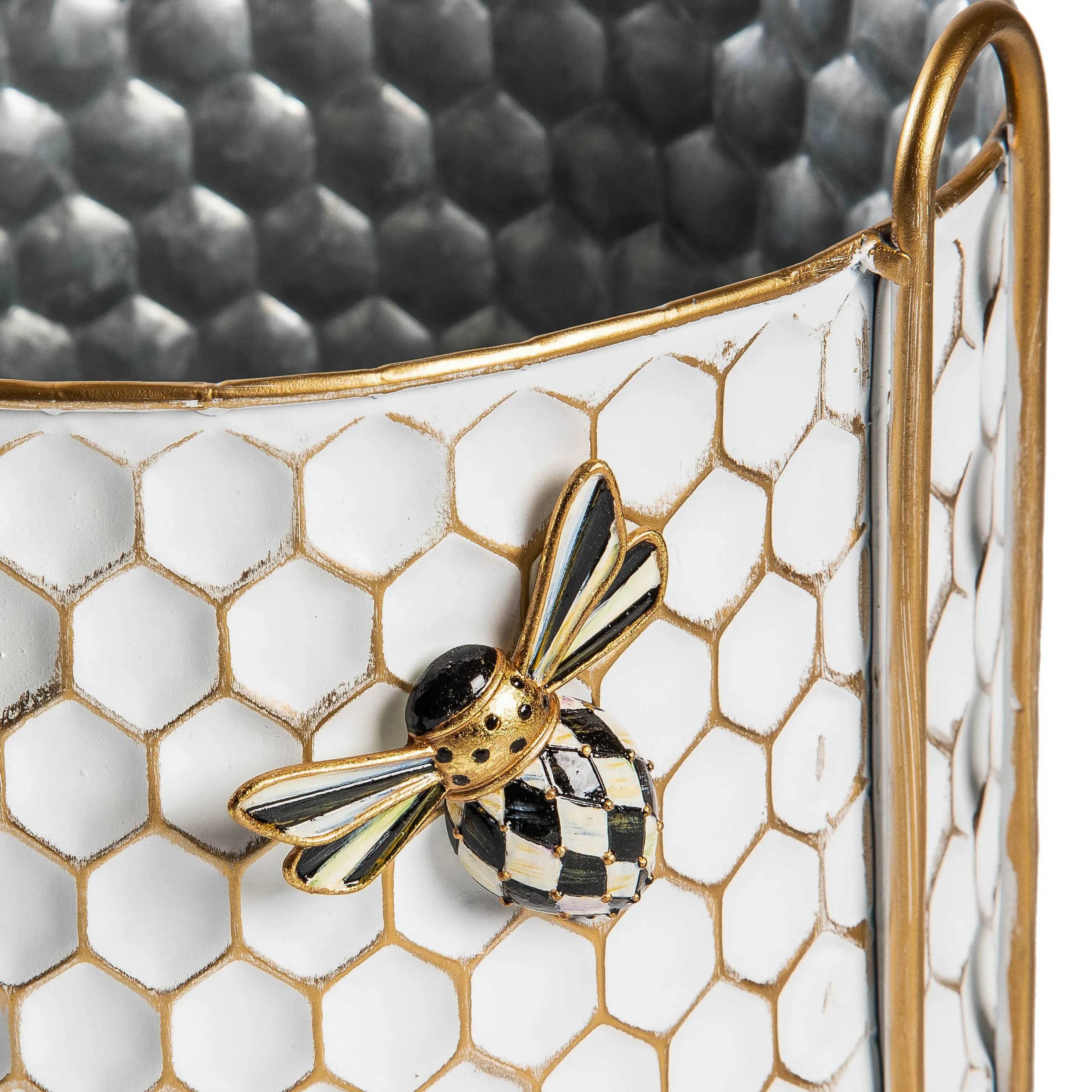 MacKenzie-Childs Honeycomb Small Tin Planter| Spring|Greenery & Florals