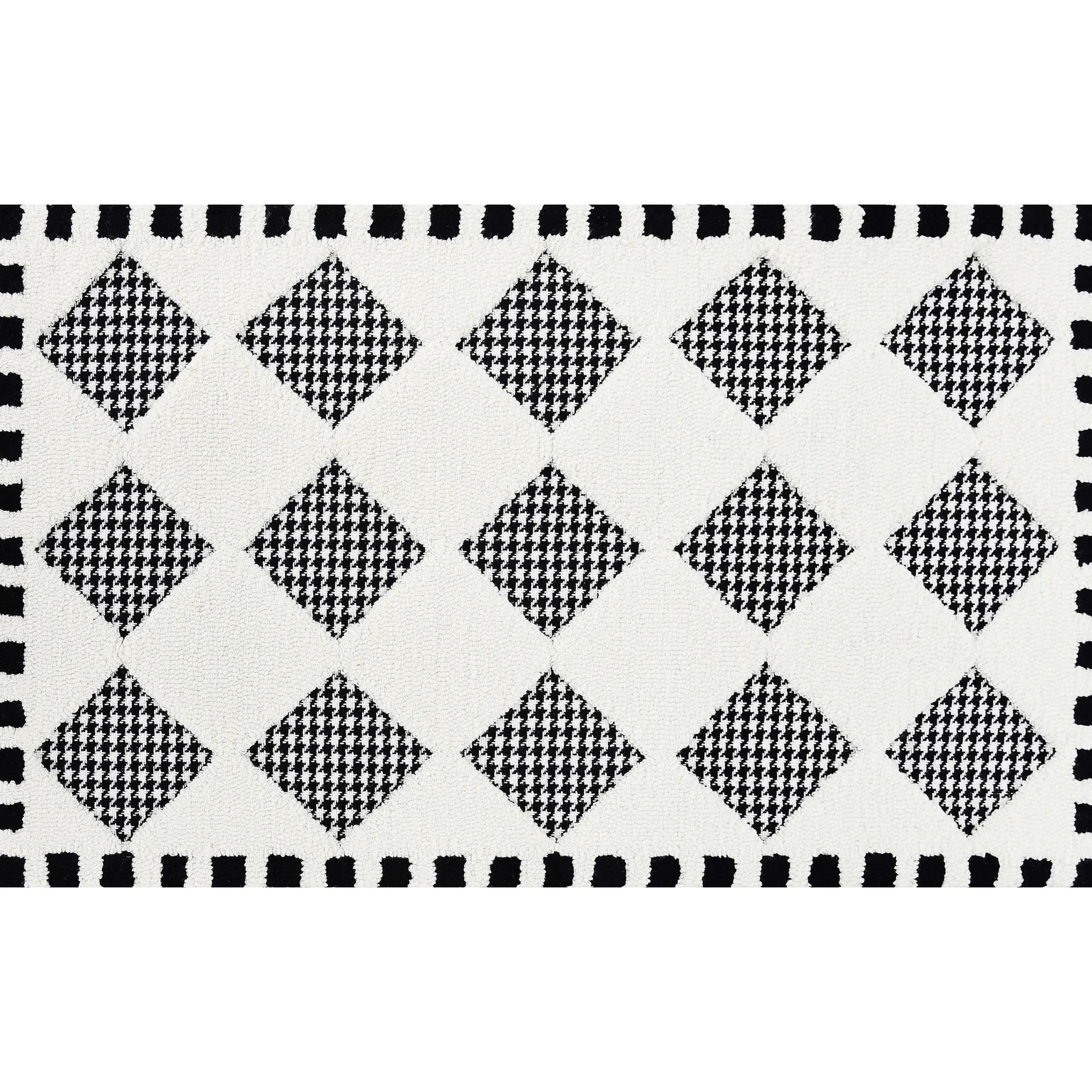 MacKenzie-Childs Houndstooth Check Diamond 2'3 x 3'9 Rug| Rugs