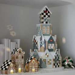 MacKenzie-Childs Illuminated Farmhouse Gingerbread Village| Holiday|Room Accents