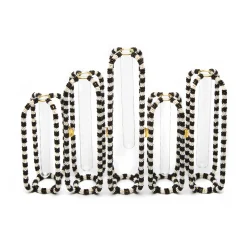 MacKenzie-Childs Interlocking Black  White Bud Vases, Set of 5| Room Accents