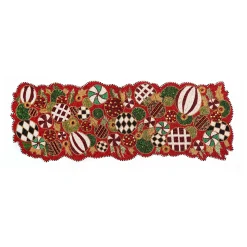 MacKenzie-Childs Jolly Ornaments Beaded Table Runner| Holiday|Table Accessories