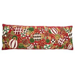 MacKenzie-Childs Jolly Ornaments Lumbar Pillow| Holiday|Pillows, Throws, & Cushions