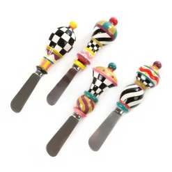 MacKenzie-Childs Jubilee Spreaders, Set of 4| Holiday|Serveware