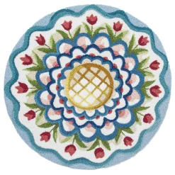 MacKenzie-Childs King Ferry 3' Round Rug| Spring|Rugs
