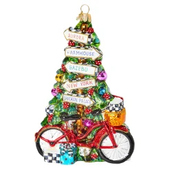 MacKenzie-Childs Mackenzie Childs Bicycle Glass Ornament| Holiday