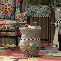 MacKenzie-Childs Maia Owl Garden Stool| Spring|Outdoor