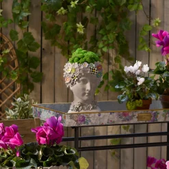 MacKenzie-Childs Maia Small Bust Planter| Spring|Greenery & Florals