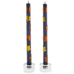 MacKenzie-Childs Maple Leaf Navy Dinner Candles, Set of 2| The Fall Shop|Candles & Fragrances