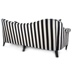 MacKenzie-Childs Marquee Black Stripe Chenille Sofa| Living Room