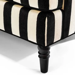 MacKenzie-Childs Marquee Black Stripe 2-Piece Right Arm Chaise Sectional| Living Room