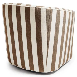 MacKenzie-Childs Marquee Brown Stripe Chenille Swivel Chair| Living Room