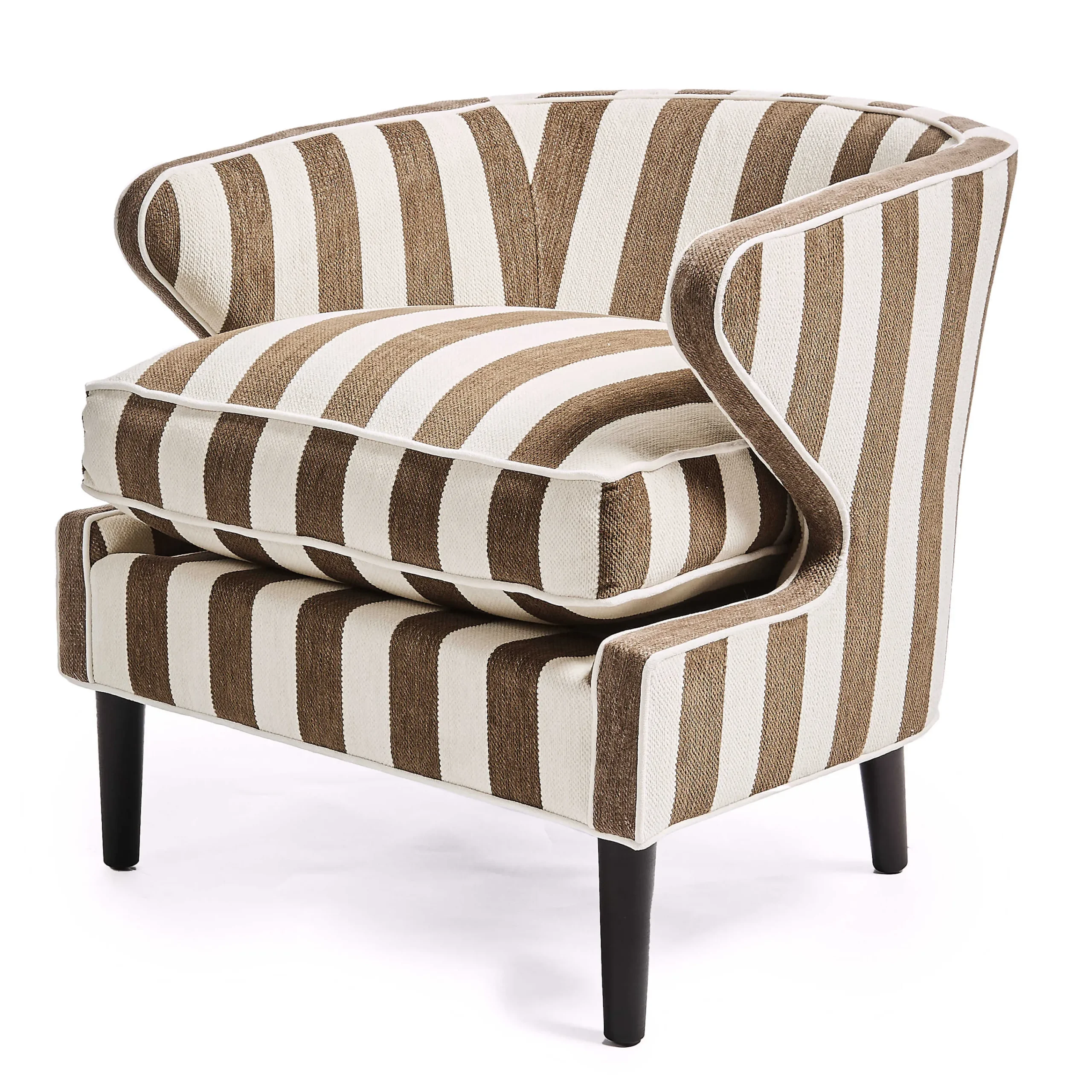 MacKenzie-Childs Marquee Brown Stripe Chenille Accent Chair| Living Room