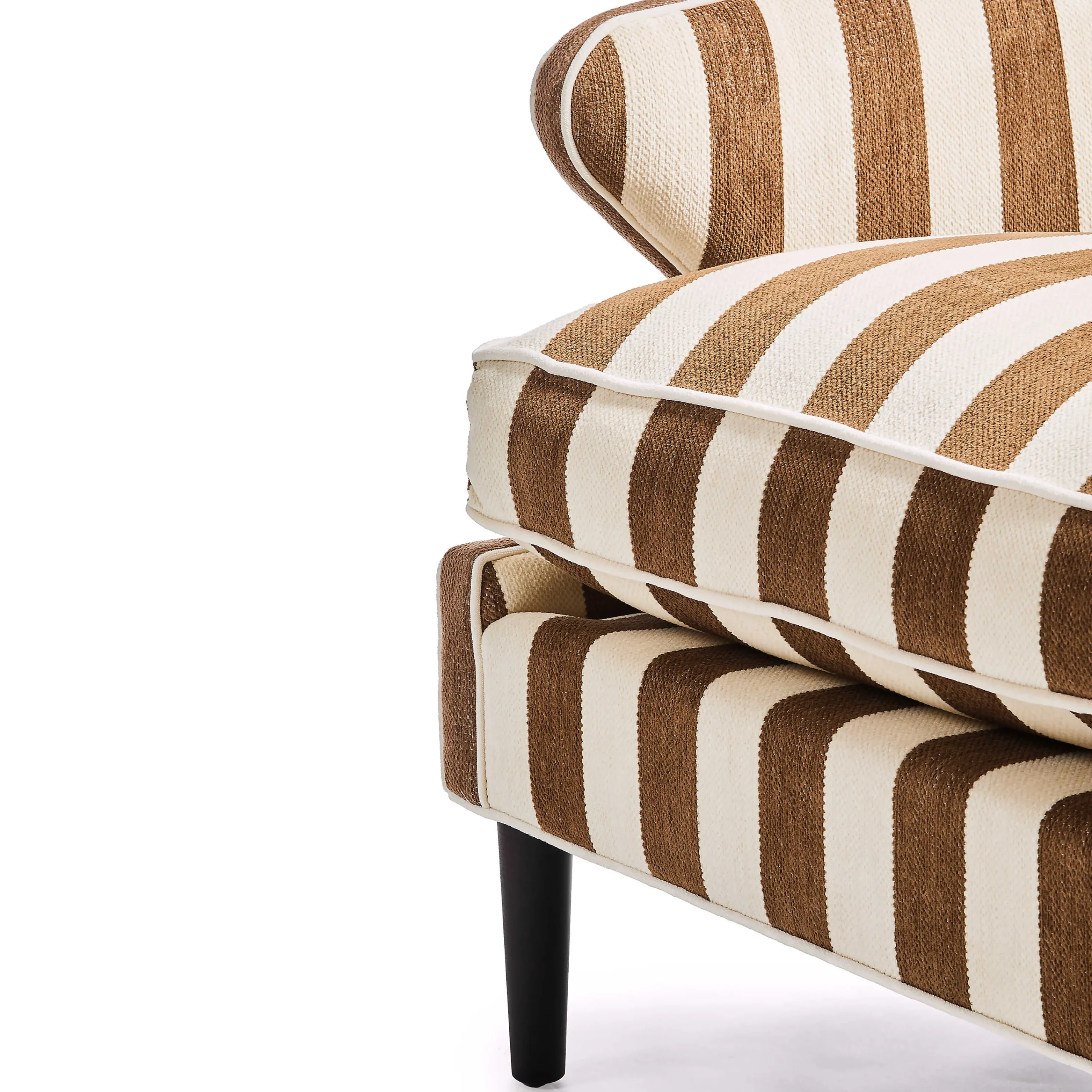 MacKenzie-Childs Marquee Brown Stripe Chenille Accent Chair| Living Room