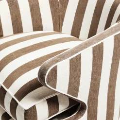 MacKenzie-Childs Marquee Brown Stripe Chenille Accent Chair| Living Room